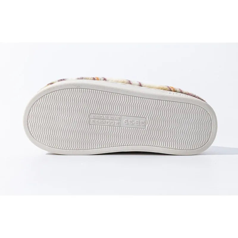 Women's 2025 Winter New Cotton Slippers Indoor Home Thick-soled Warm Fleece Non-slip Slippers Wear Cotton Slippers Outside