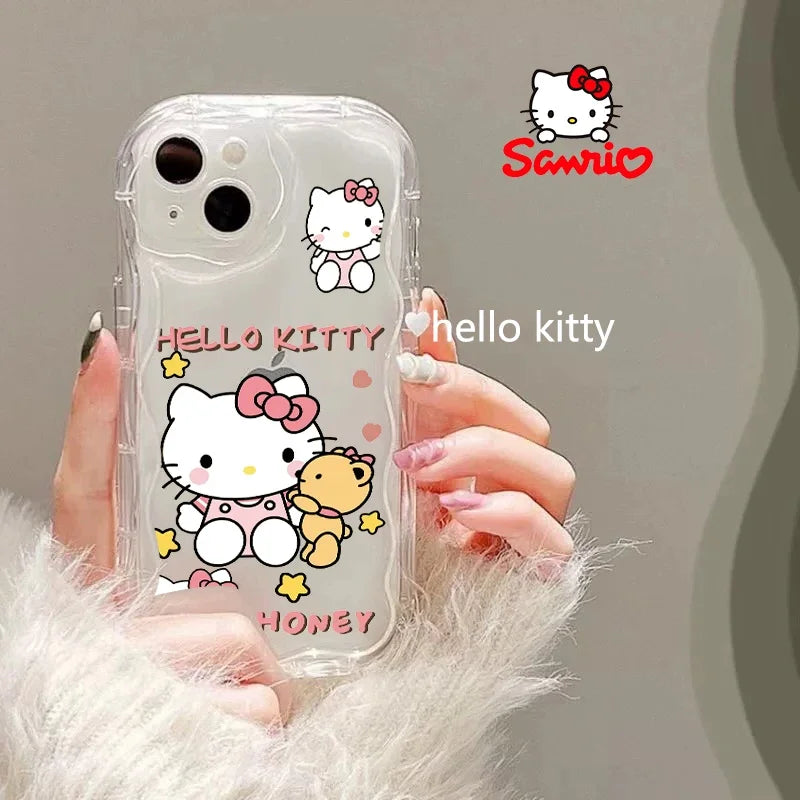 Hellokitty Mobile Phone Shell Iphone16 Pro Max Girls Iphone Case Cinnamoroll Anime Accessory Phone Case Sanrio Gift