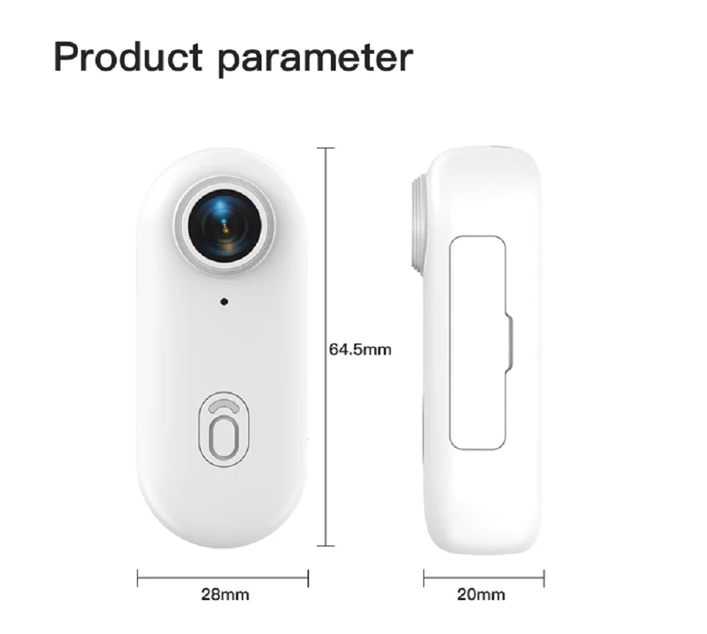 POV 4K Portable Action Cam Wearable Necklace Body Mounted Mini Camera Wireless WiFi Vlogging Support Pocket Recorder Youtube