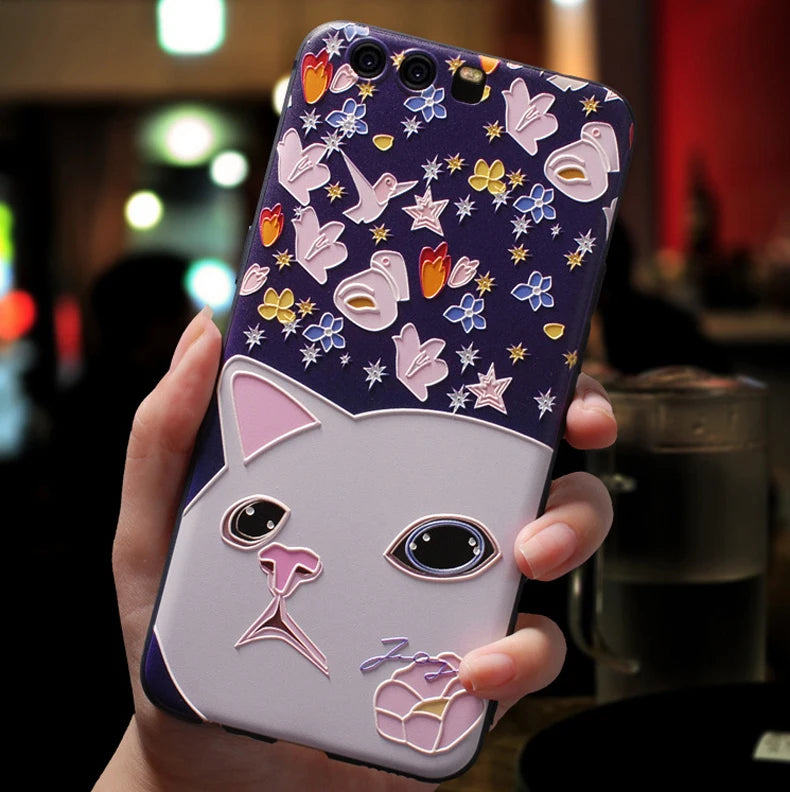 For iPhone 16e 2025 Case Cartoon 3D Relief Soft Silicone Cover for iPhone 16e Phone Back Cases for Apple iPhone16E Emboss Coques