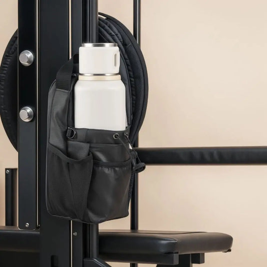 Magnetic Water Bottle Sling Bag Pull Cord Multi-layer Gym Bottle Bag Convenience with Shoulder Strap Crossbody Sports Bag