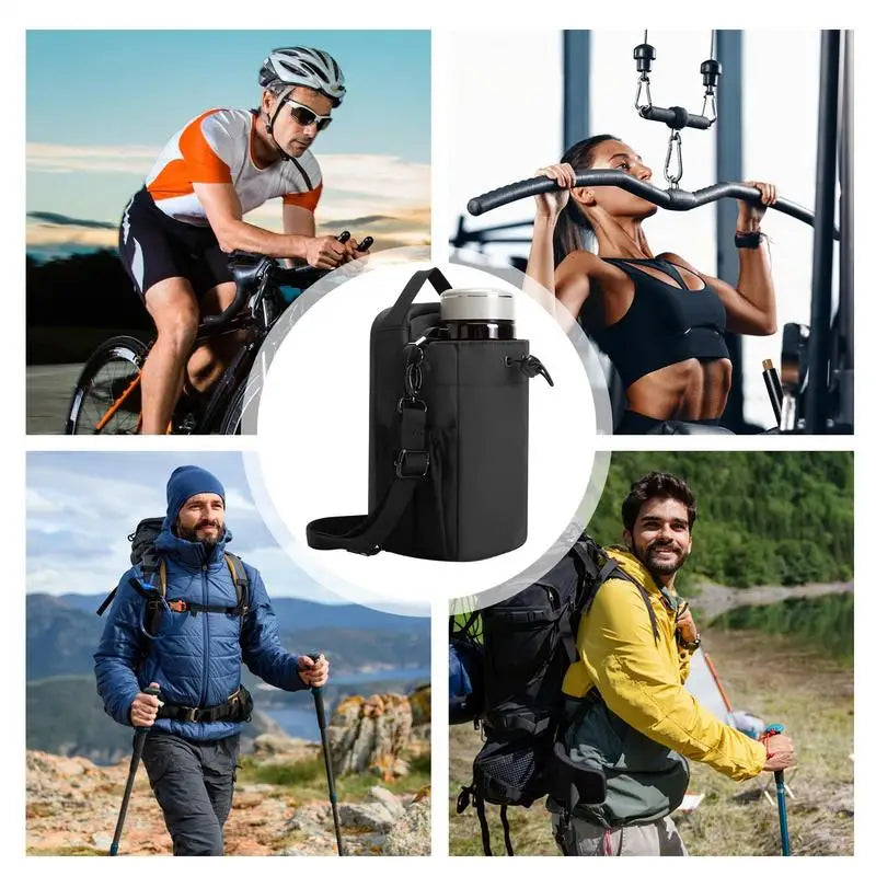 Gym Magnetic Bottle Bag Water Bottle Carrier With Strap Quick-Access Gym Storage Pouch For Hiking Camping Cycling Riding bag
