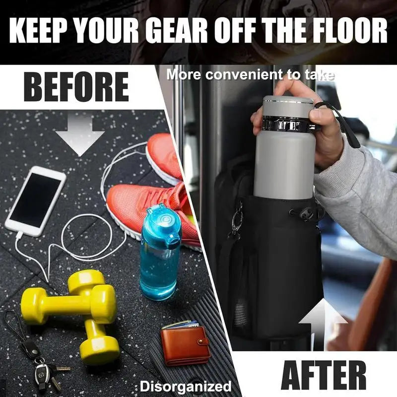 Gym Magnetic Bottle Bag Water Bottle Carrier With Strap Quick-Access Gym Storage Pouch For Hiking Camping Cycling Riding bag