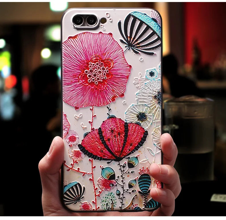 For iPhone 16e 2025 Case Cartoon 3D Relief Soft Silicone Cover for iPhone 16e Phone Back Cases for Apple iPhone16E Emboss Coques