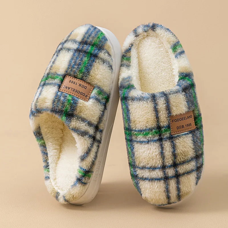 Women's 2025 Winter New Cotton Slippers Indoor Home Thick-soled Warm Fleece Non-slip Slippers Wear Cotton Slippers Outside