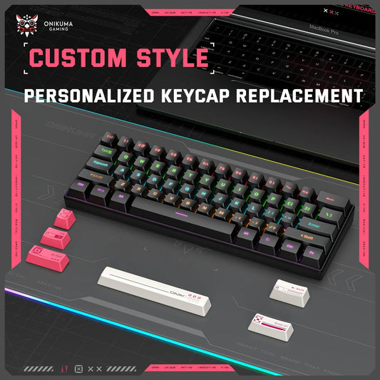 ONIKUMA G55 Mechanical Gaming Keyboard 61 Keys Layout RGB Customized Wired Colorful LED Backlit Keyboard for Compute Laptop PC