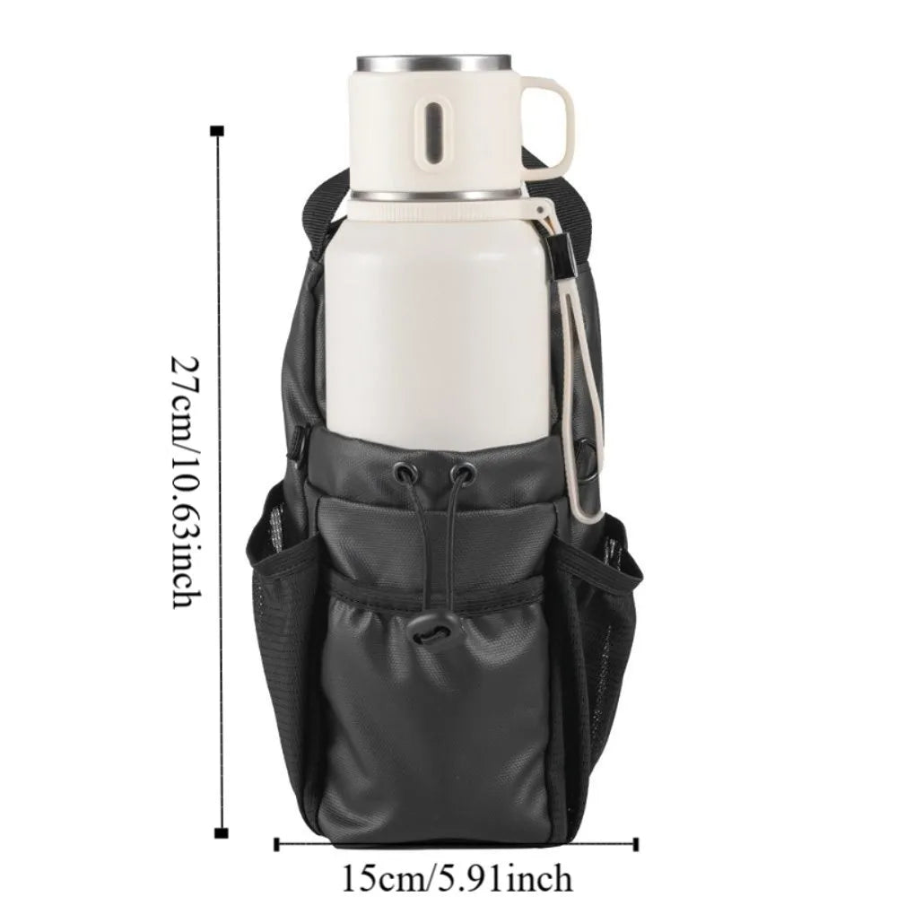 Magnetic Water Bottle Sling Bag Pull Cord Multi-layer Gym Bottle Bag Convenience with Shoulder Strap Crossbody Sports Bag