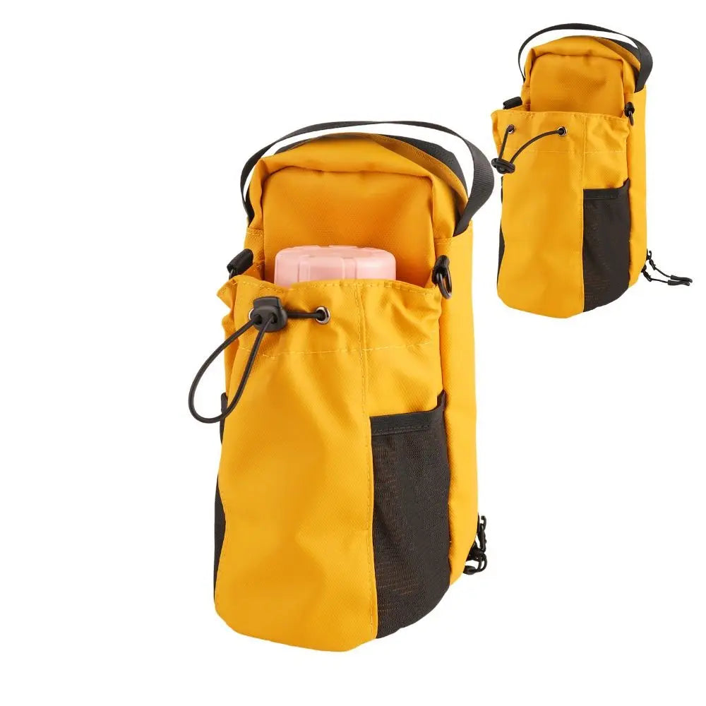 Magnetic Water Bottle Sling Bag Large Capacity Pull Cord Gym Bottle Bag Adjustable Waterproof Crossbody Sports Bag Travel