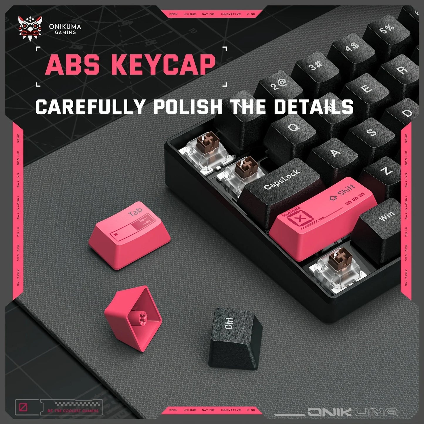 ONIKUMA G55 Mechanical Gaming Keyboard 61 Keys Layout RGB Customized Wired Colorful LED Backlit Keyboard for Compute Laptop PC