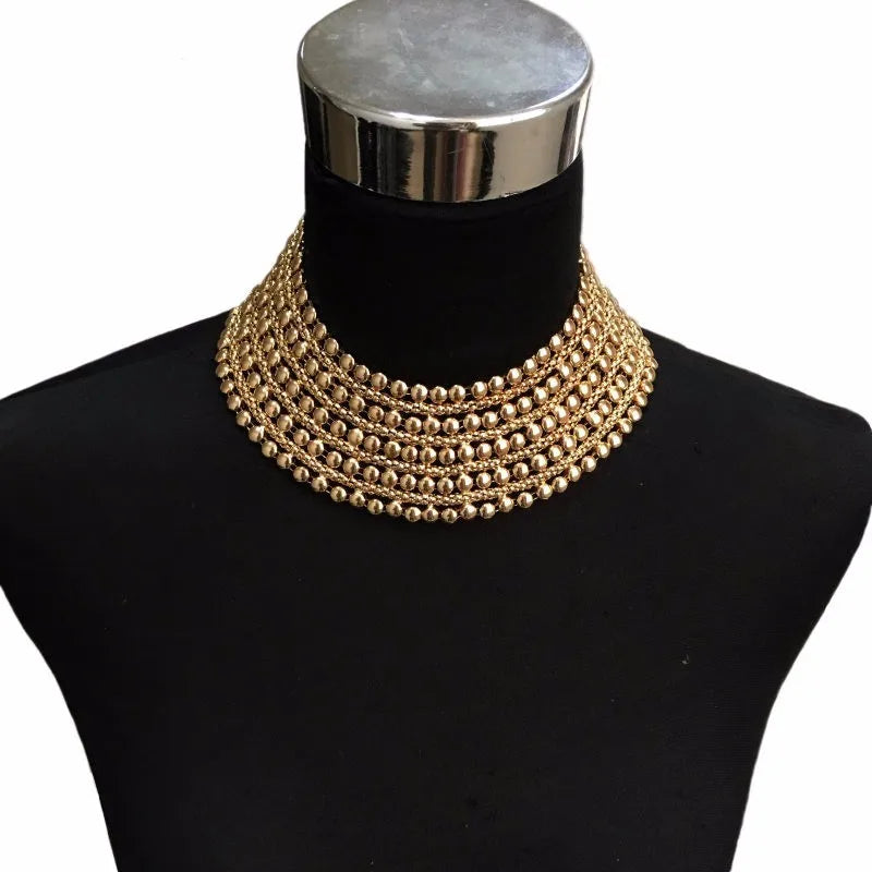 Alloy Big Chokers Necklace Fashion Statement Collar Chunky Necklaces For Women Girls Party Accessories 2022