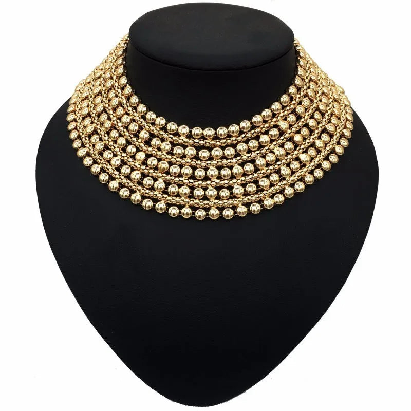 Alloy Big Chokers Necklace Fashion Statement Collar Chunky Necklaces For Women Girls Party Accessories 2022