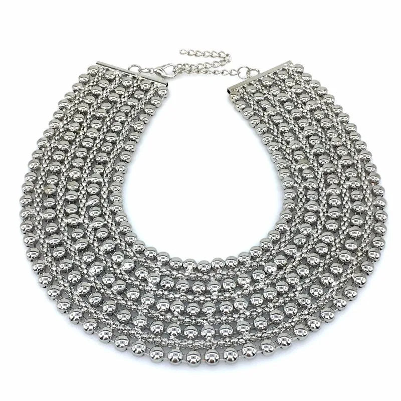 Alloy Big Chokers Necklace Fashion Statement Collar Chunky Necklaces For Women Girls Party Accessories 2022