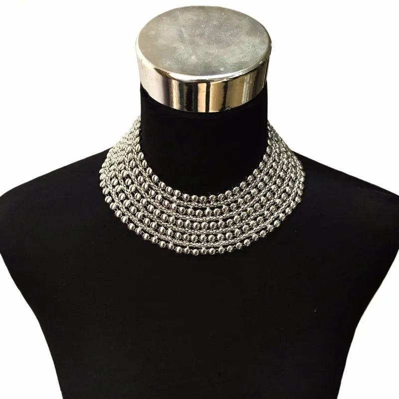 Alloy Big Chokers Necklace Fashion Statement Collar Chunky Necklaces For Women Girls Party Accessories 2022