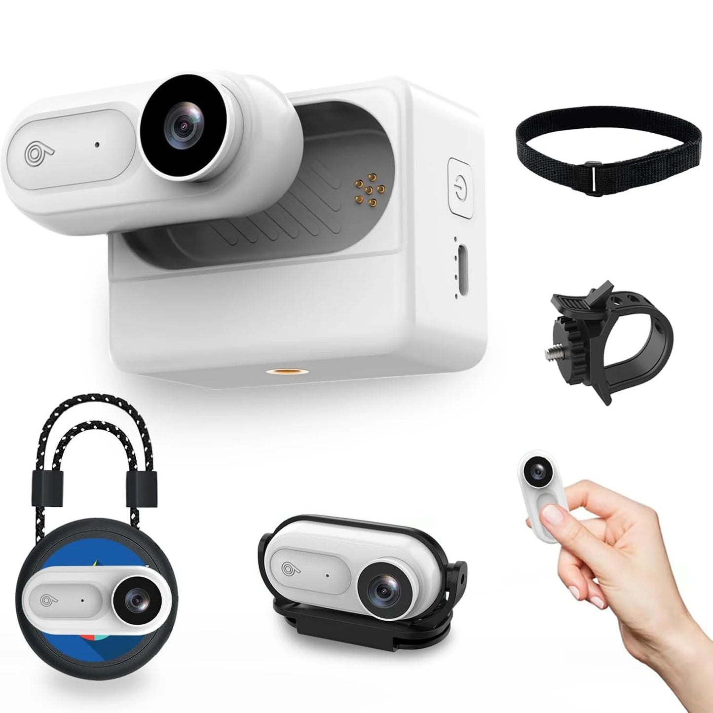1080P Waterproof 2 meters Thumb Action Camera POV Cam Small Magnetic Body Camera Portable Vlogging Camera,Hands-Free