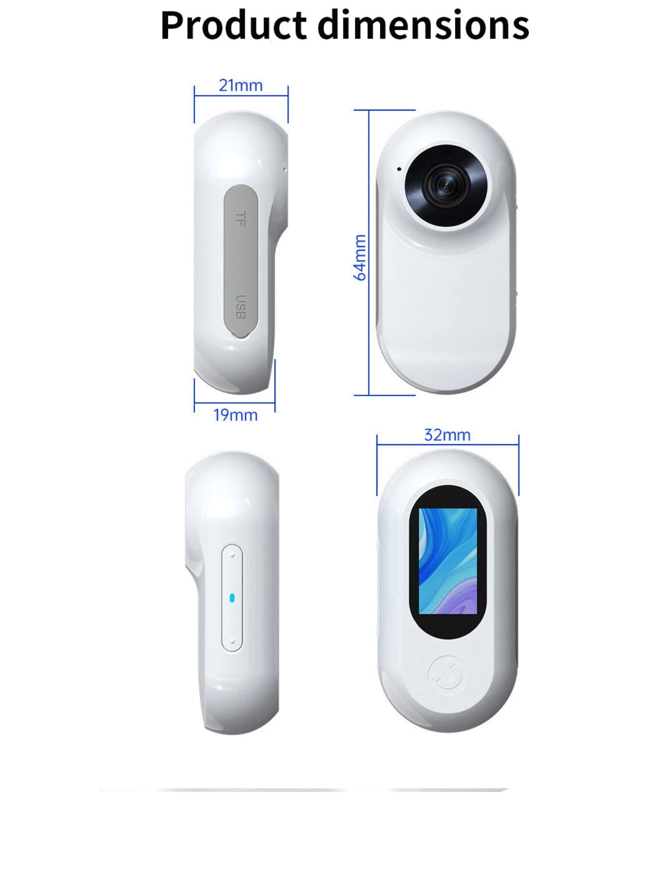 1080P Action Camera 1080P Portable Versatile Mount Anywhere for Travel Pets Ride Sport Vlog Mini Wireless Camera with Carry box