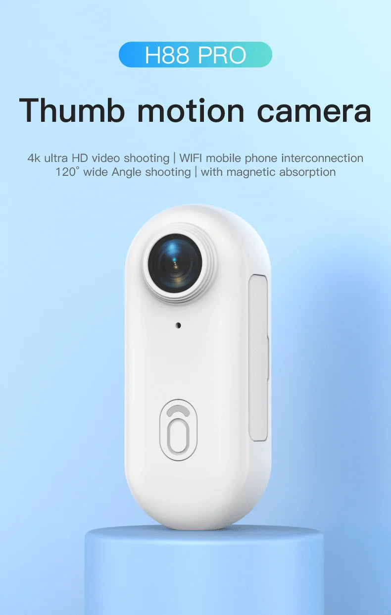POV 4K Portable Action Cam Wearable Necklace Body Mounted Mini Camera Wireless WiFi Vlogging Support  Pocket Recorder Youtube