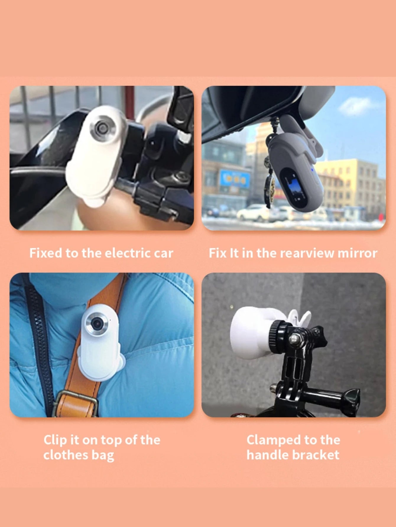 1080P Action Camera 1080P Portable Versatile Mount Anywhere for Travel Pets Ride Sport Vlog Mini Wireless Camera with Carry box
