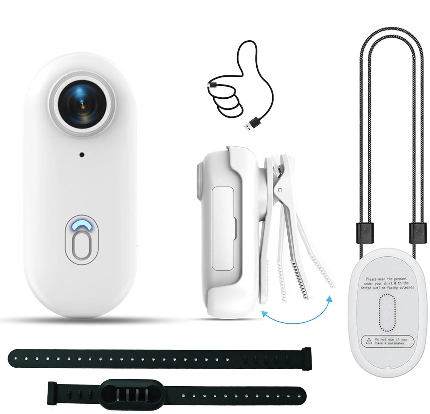 POV 4K Portable Action Cam Wearable Necklace Body Mounted Mini Camera Wireless WiFi Vlogging Support  Pocket Recorder Youtube