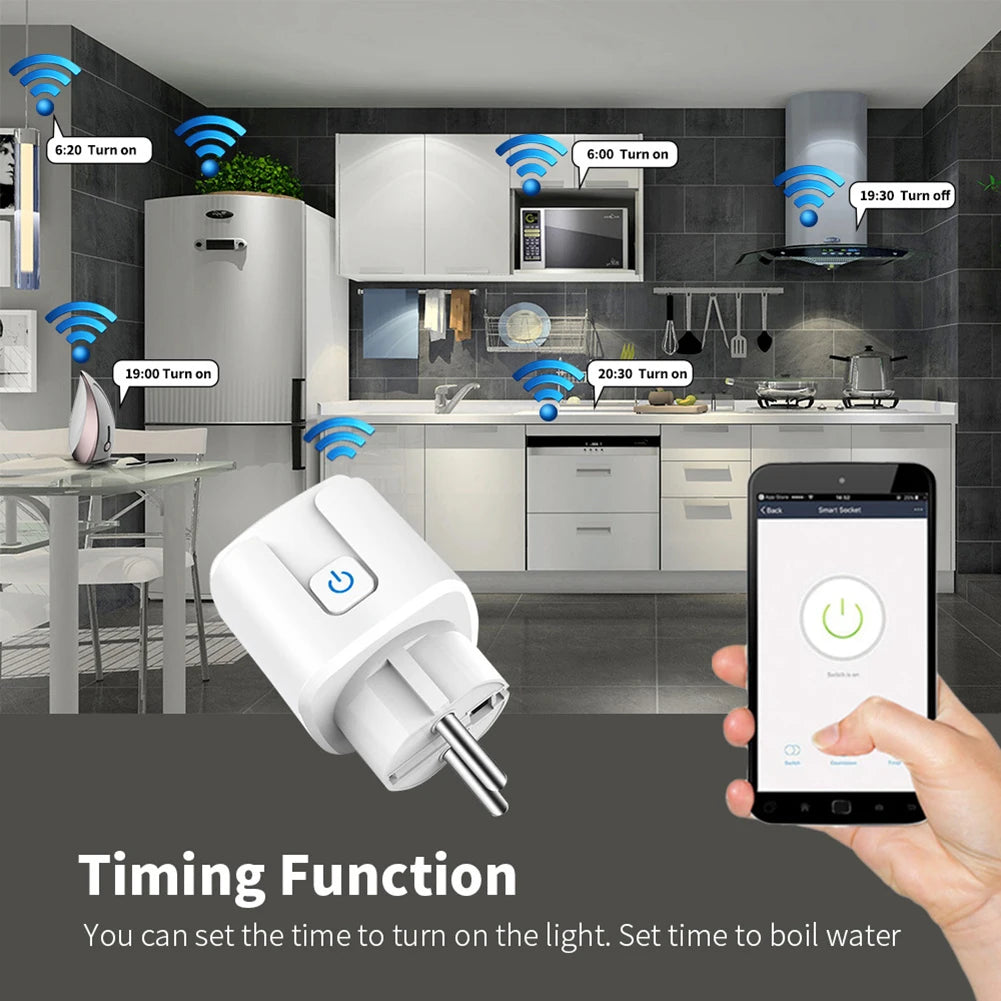 Smart Plug WiFi Socket EU Smart Socket Power Outlet Power Monitor Remote Control