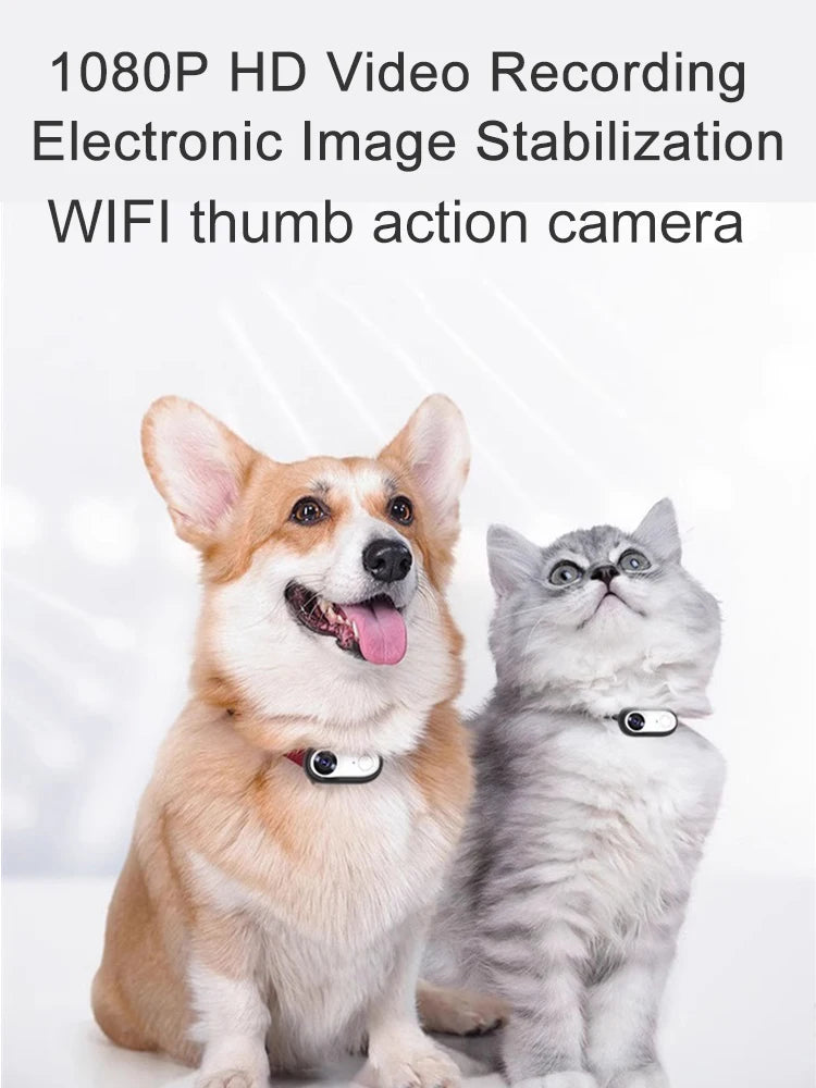 1080P Action Camera 1080P Portable Versatile Mount Anywhere for Travel Pets Ride Sport Vlog Mini Wireless Camera with Carry box