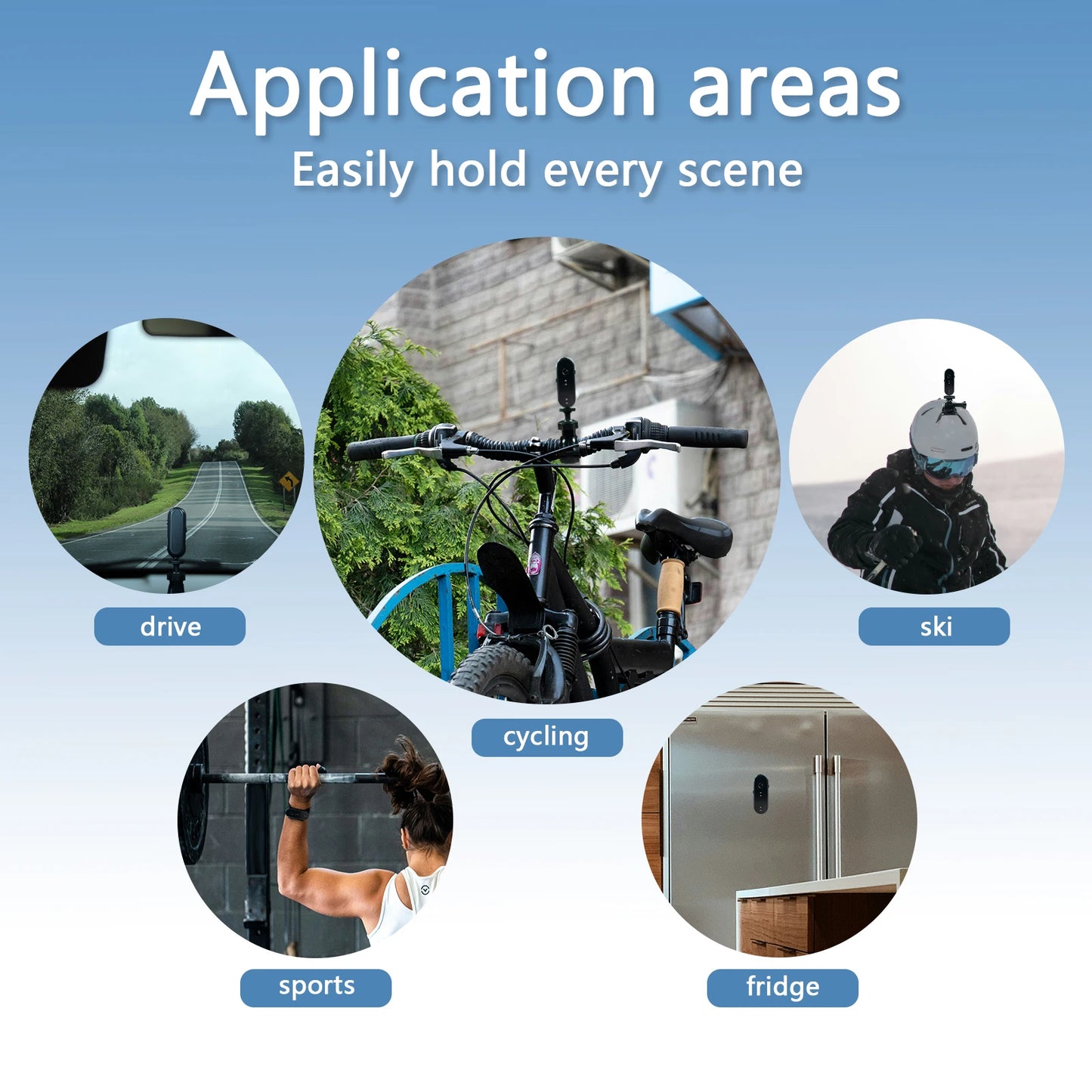 WIFI 1080P Action Camera Rideable Cam With Waterproof Shell Bike Camera Friendly for Travel Records Vlog Action Premium Portable