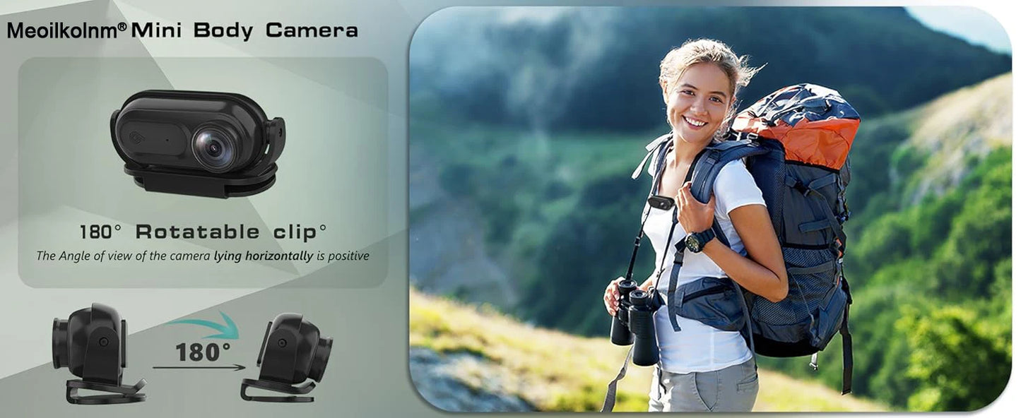 1080P Waterproof 2 meters Thumb Action Camera POV Cam Small Magnetic Body Camera Portable Vlogging Camera,Hands-Free