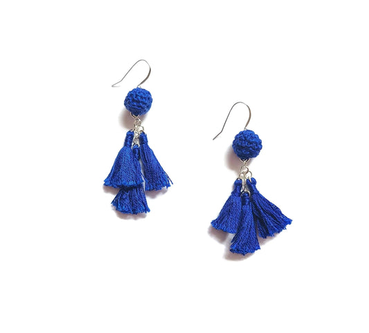 Statement Ball Tassel Earrings-0