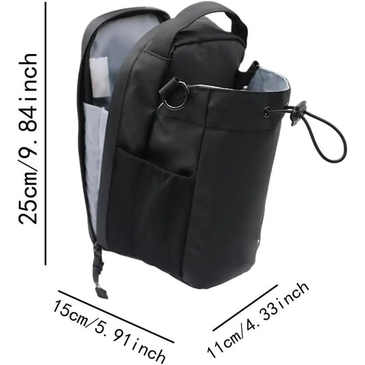 Large Capacity Magnetic Water Bottle Bag with Shoulder Strap Portable Gym Specific Water Cup Holder Multi-Pocket Magnet Gym Bag