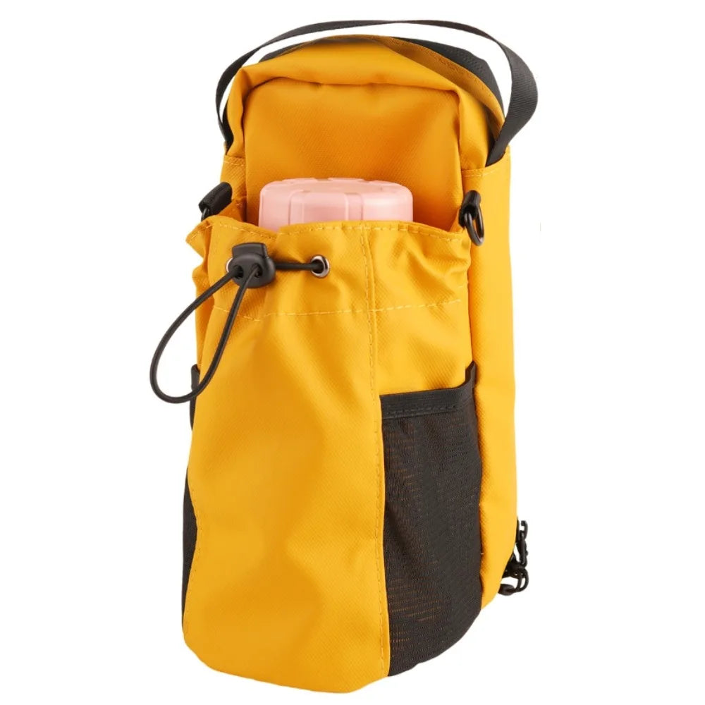 Magnetic Water Bottle Sling Bag Large Capacity Pull Cord Gym Bottle Bag Adjustable Waterproof Crossbody Sports Bag Travel