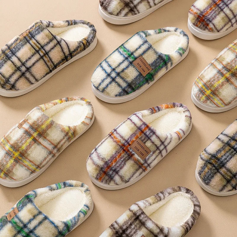 Women's 2025 Winter New Cotton Slippers Indoor Home Thick-soled Warm Fleece Non-slip Slippers Wear Cotton Slippers Outside