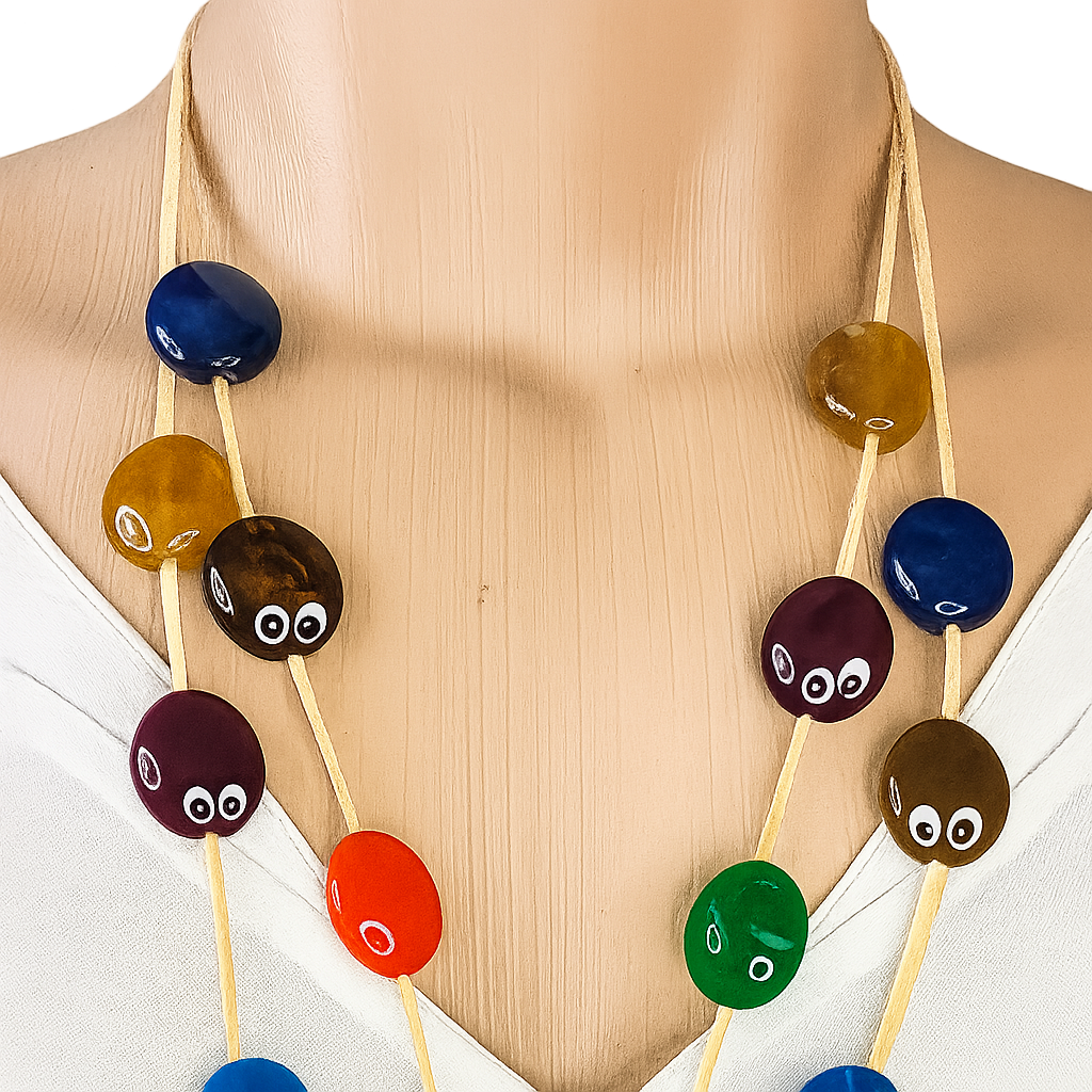 Multicolor Acrylic Bead Necklace for Women – Chunky Statement Stone