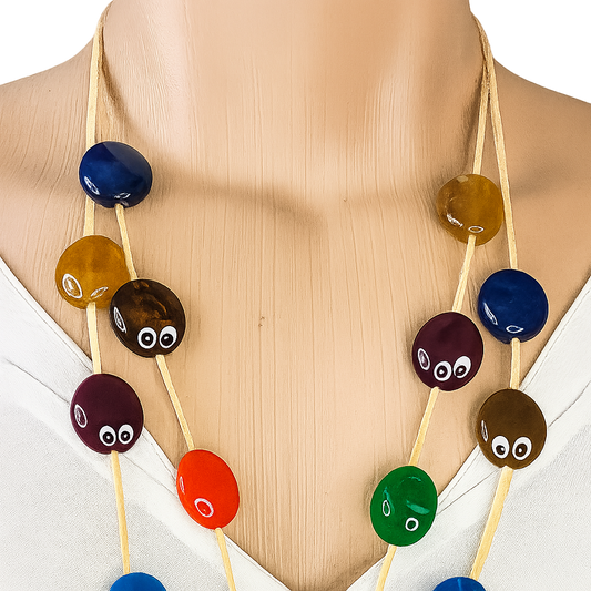 Multicolor Acrylic Bead Necklace for Women – Chunky Statement Stone