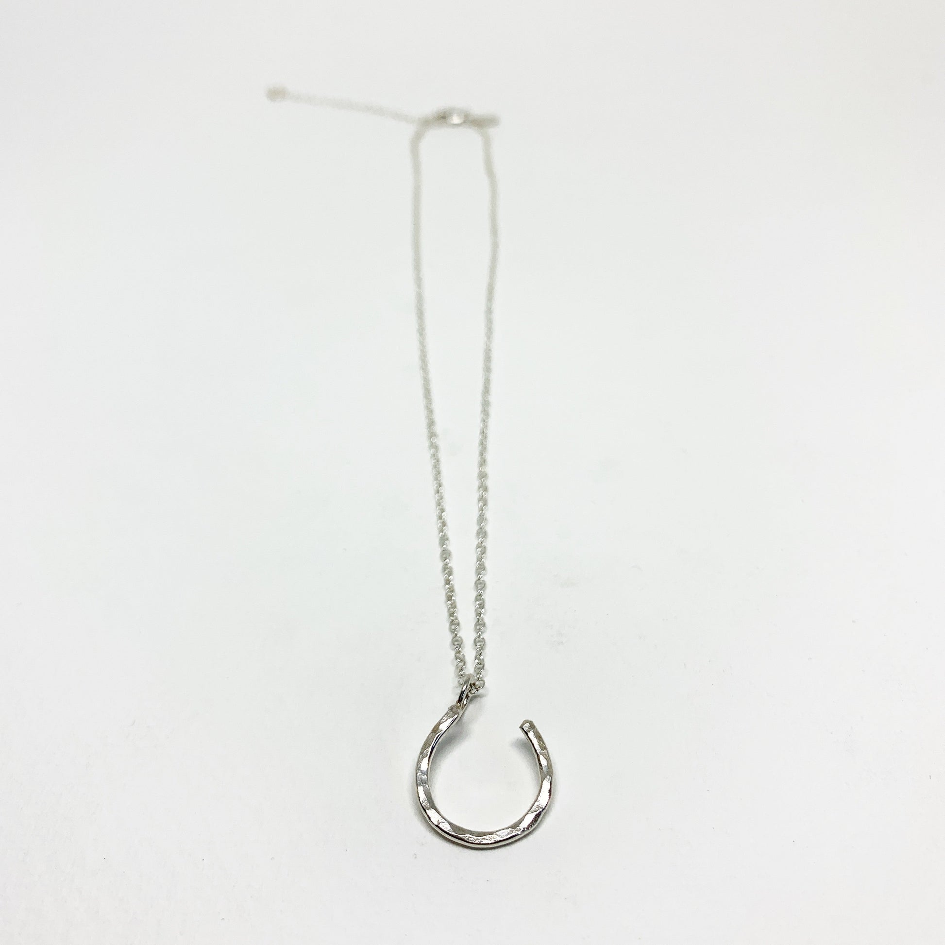 Hanging Lucky Horseshoe Charm Necklace-1